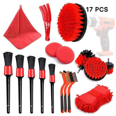 17 Stück Rotbohrer Weichbürsten Set Auto Detail-Bürste Für Auto Rad Reifenwaschen