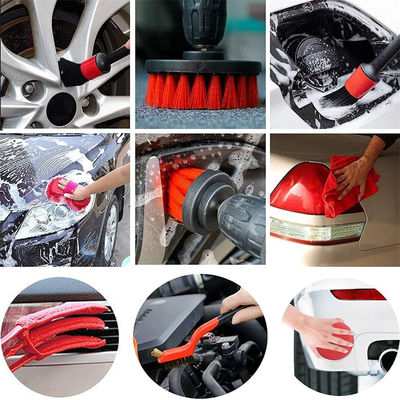 17 Stück Rotbohrer Weichbürsten Set Auto Detail-Bürste Für Auto Rad Reifenwaschen