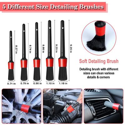 24 Stück Autodetail-Bürste Set Bohrer weiche Bürsten Wasch-Kit mit Reinigungsgel für Innenraum Außenräder Armaturenbrett