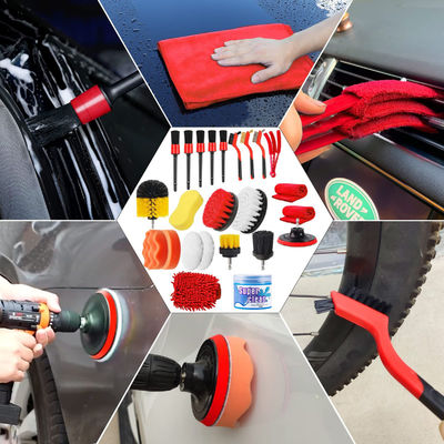Auto Reinigung Werkzeuge Set 24 Stück Auto Detail Bürste Wachs Sponge Waschen Innen Außen