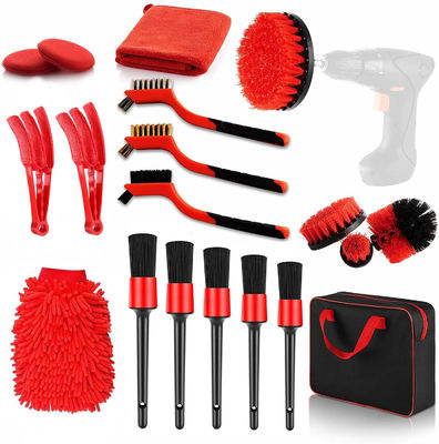 19 Stück Autodetail-Pinsel-Set mit Handtasche für alle Zwecke