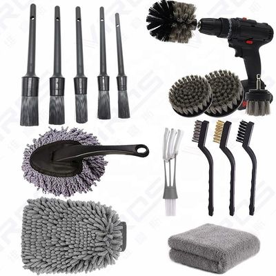 Neueste Grau Auto Reinigung Set 16PCS Auto Reinigung Werkzeuge für Autowaschmaschine unterstützte Produkte