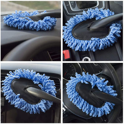 3 Stück Blau Weicher Duster Auto Detail Bürste Mikrofiber Legierung Rad Bürste Mit Langen Griff