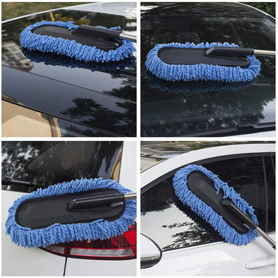 3 Stück Blau Weicher Duster Auto Detail Bürste Mikrofiber Legierung Rad Bürste Mit Langen Griff