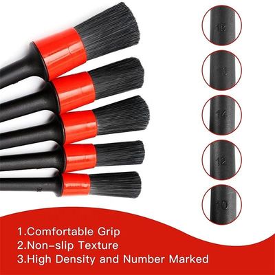 Boar Bristles Innenraum Auto Detail Bürste Pack 5pcs für Leder Reinigung