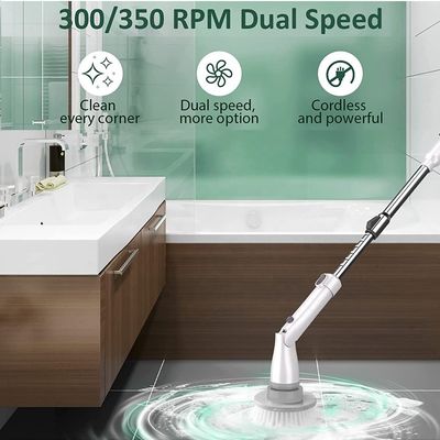 Batteriebetriebene elektrische Spin-Scrubber-Reinigungsbürste 2500mAh