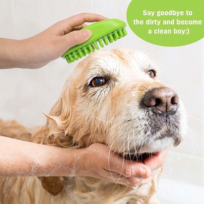 Bad beruhigend Hundewaschmaschine Rubber PET-Massage-Bürste für lange kurze Haare