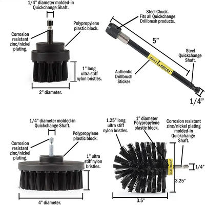 Kabellose Bohrbürste Bürste Anschluss Power Scrubber Set 4 Stück