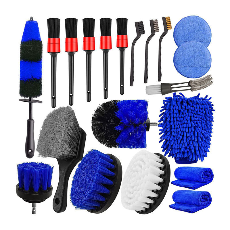 20 Stück Auto Rad Reinigung Reifen Bürste Set Detail Kit Räder Rand Bohrer Detail Bürsten Waschen
