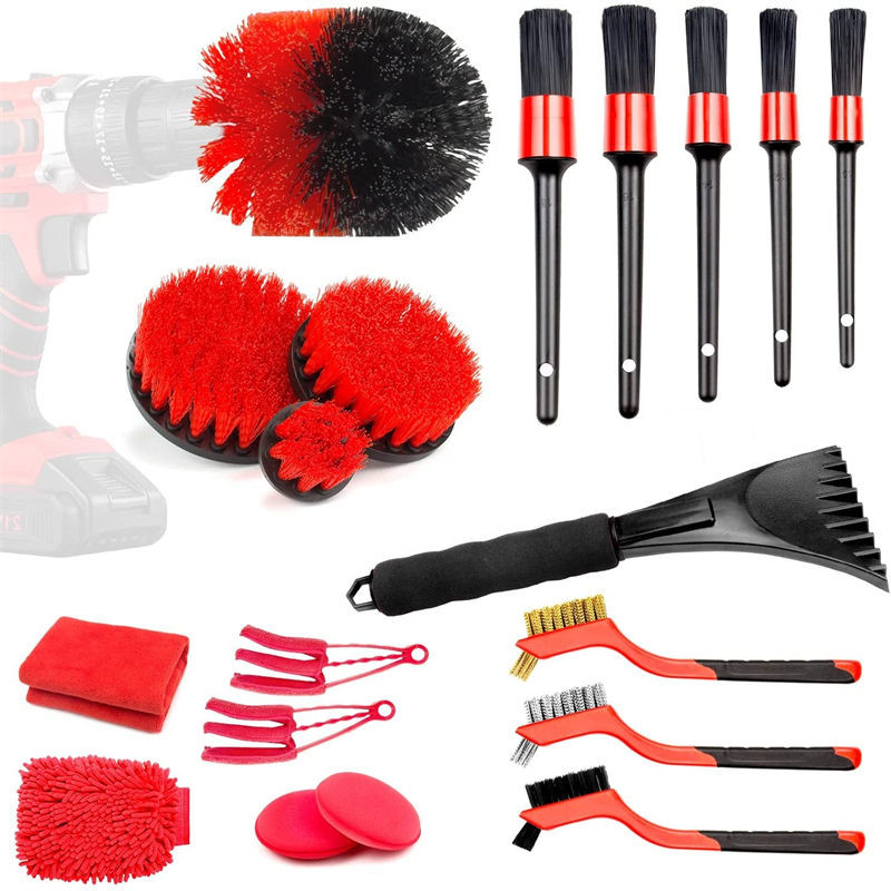 19Pcs Autodetaillierung Pinsel Set Auto Detaillierung Kit für Auto Detaillierung Reinigung Auto Motorrad Innenraum