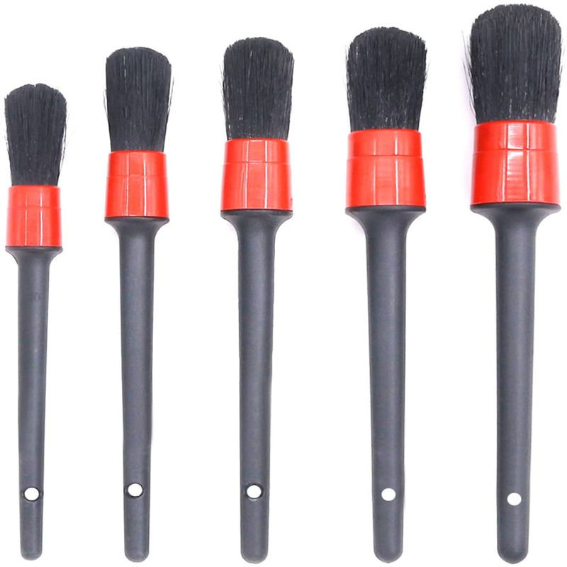 Boar Bristles Innenraum Auto Detail Bürste Pack 5pcs für Leder Reinigung