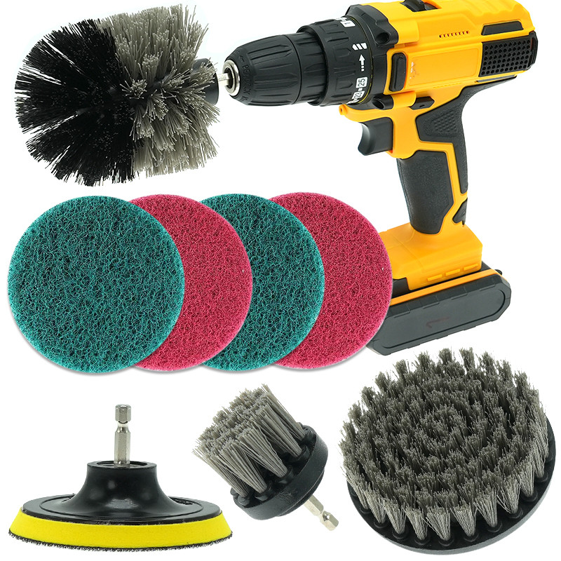 8 Paket Elektrische Bohrrad Reinigungsbürste Set Stromschrubber Bürste Set für Bohren