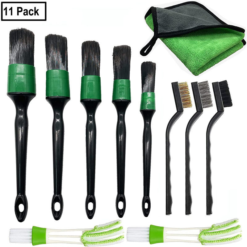 Grün 11Pcs Bristle Auto Lüftungsreiniger Bürste Duster Set für Klimaanlage