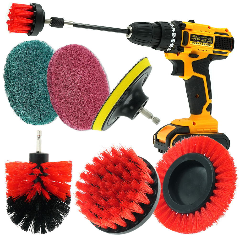 Kabellose Bohrbürste Anschluss Elektrische Schrubber 8Pcs Kit