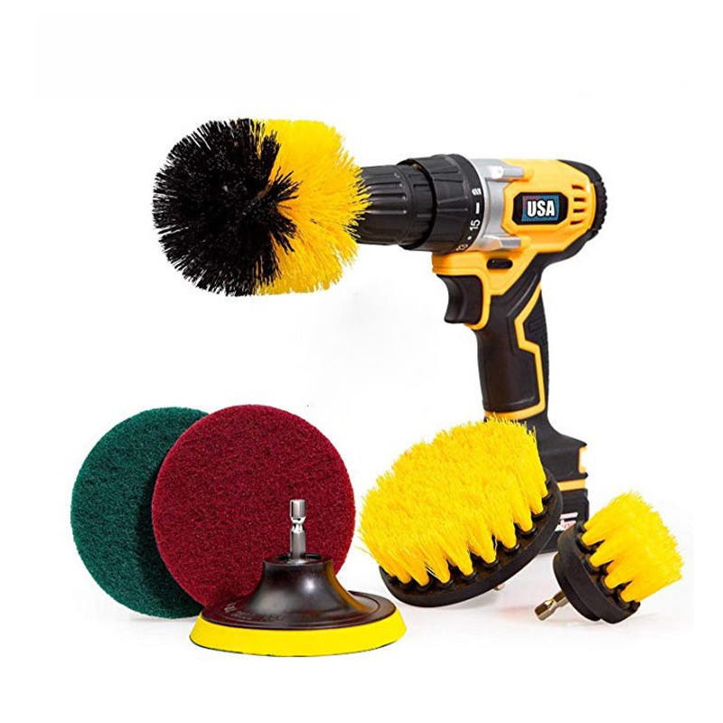 6pcs Bohrreinigung Bürste Anschlüsse Sets Power-Scrubber für Autowaschen Bad