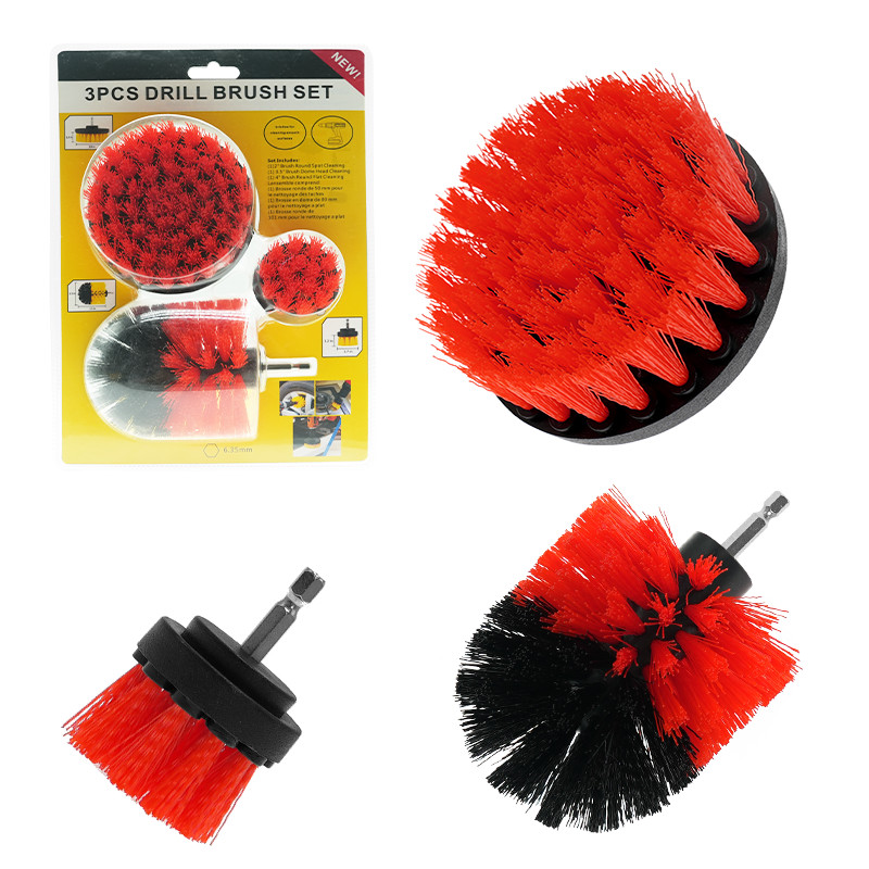 Rotfarbige Bürste-Scrubber-Bohrgeräte mit weichen Bürsten